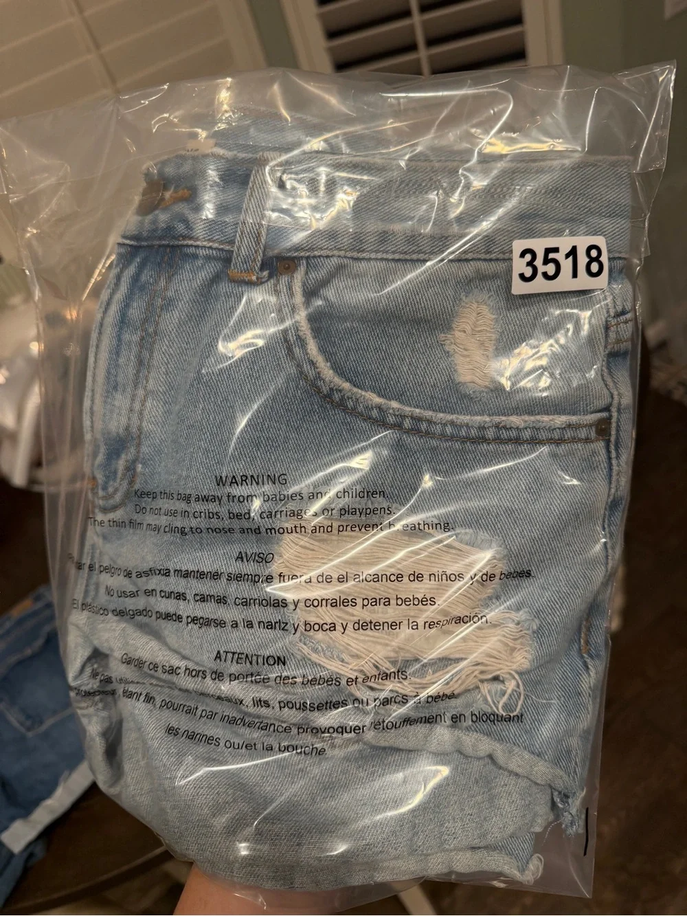 Billabong Light Blue Distressed Denim Cutoff Shorts